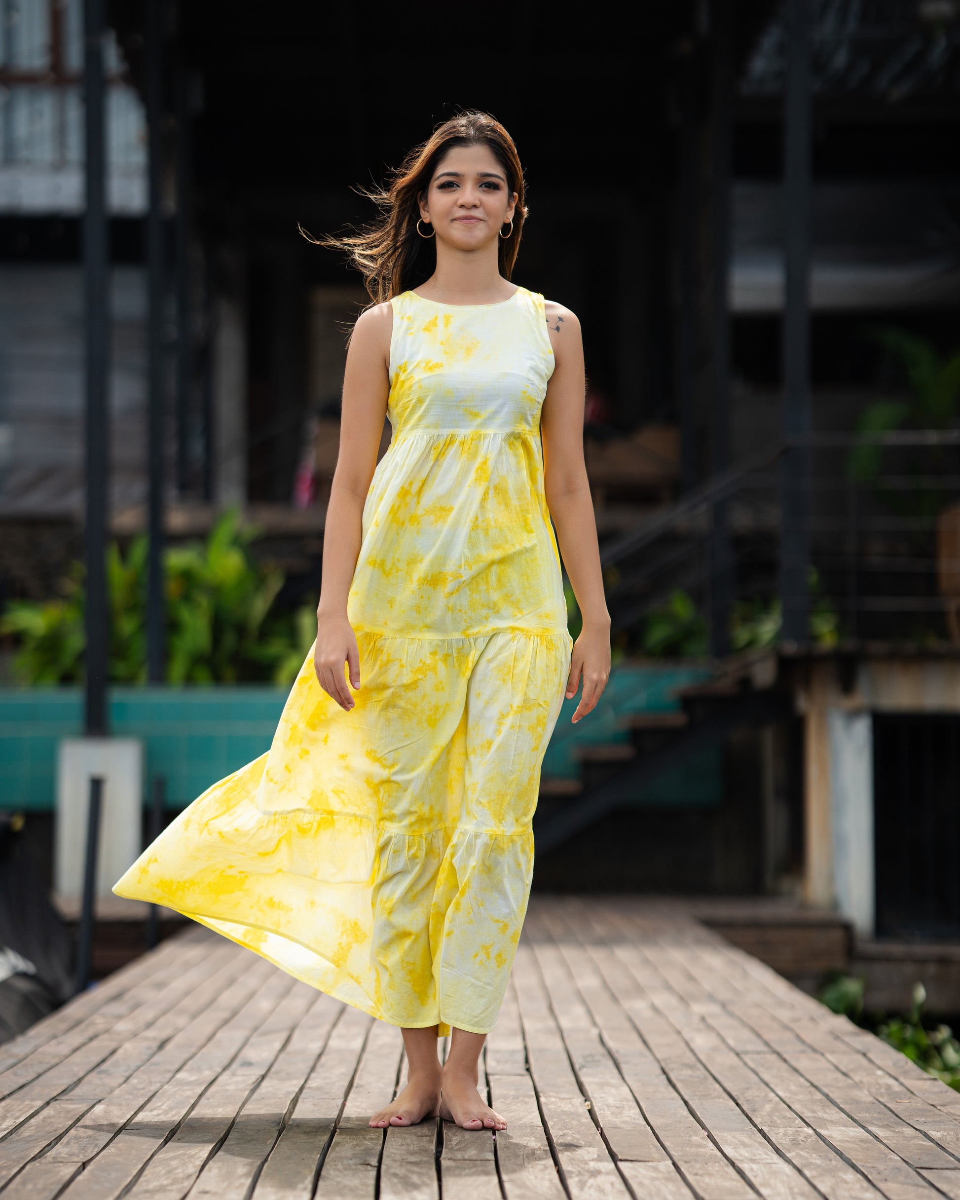 Tie and dye maxi dress by yarn and darn