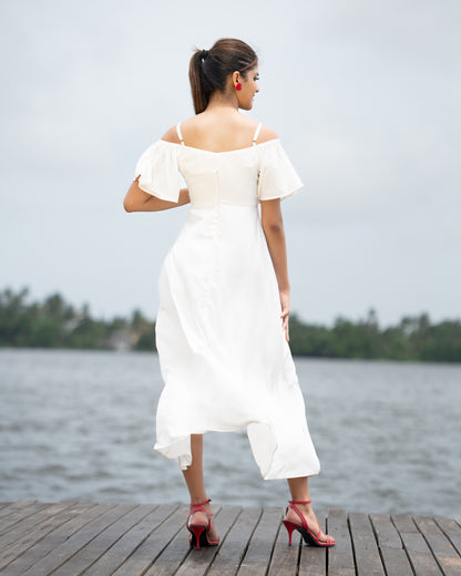 Off Shoulder Side Slit Dress