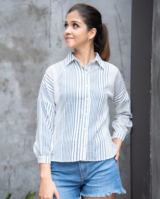 Striped Long Sleeve Shirt Top